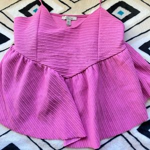 Vibrant fuchsia  peplum crop top